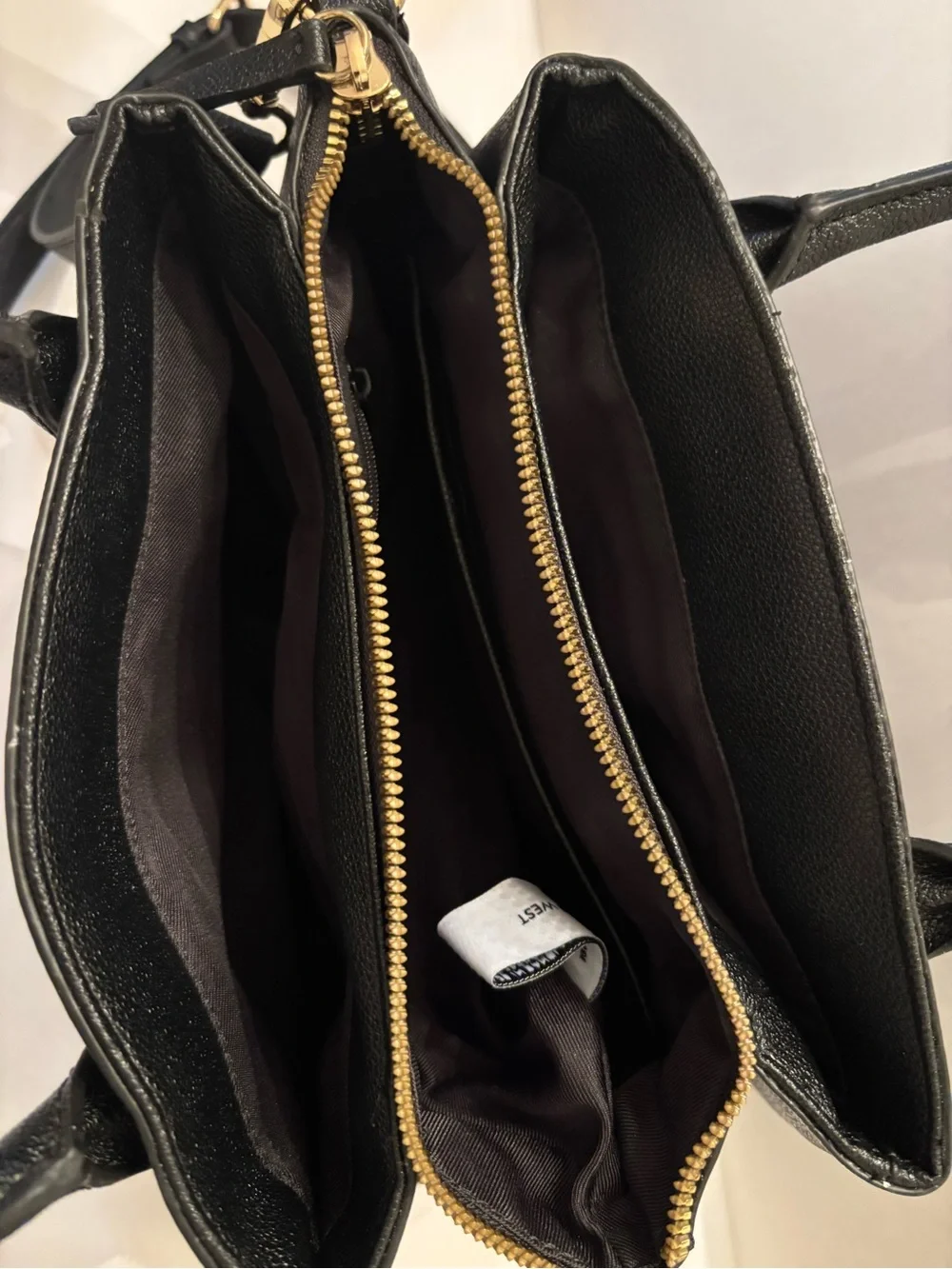 Nine West Black Top-Handle Satchel with Gold Hardware